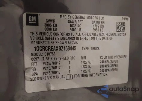 2011 Chevrolet Silverado 1500 Ls from USA, damaged, VIN 1GCRCREAXBZ158445